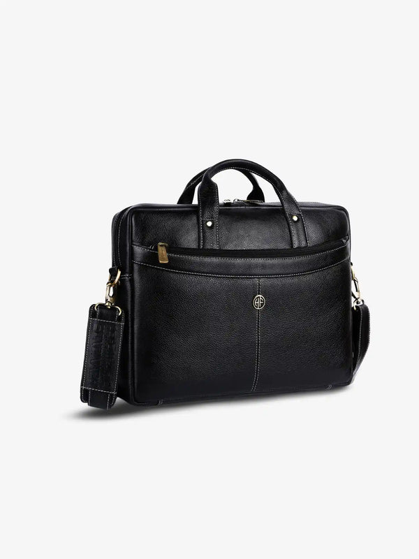 Leather Laptop Messenger Bag for Men with Multiple Compartments - Fits up to 15.6 Inch Laptop - 1 Year Warranty