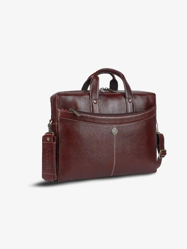 Leather Laptop Messenger Bag for Men with Multiple Compartments - Fits up to 15.6 Inch Laptop - 1 Year Warranty