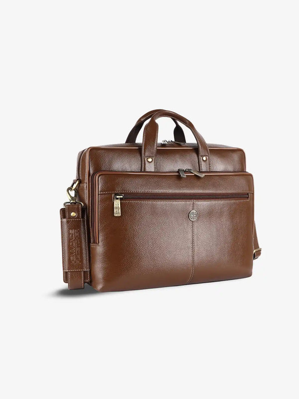 Luxury Leather Laptop Bag for Men - Office Shoulder Bag - Fits 14/15.6 Inch Laptops/MacBook