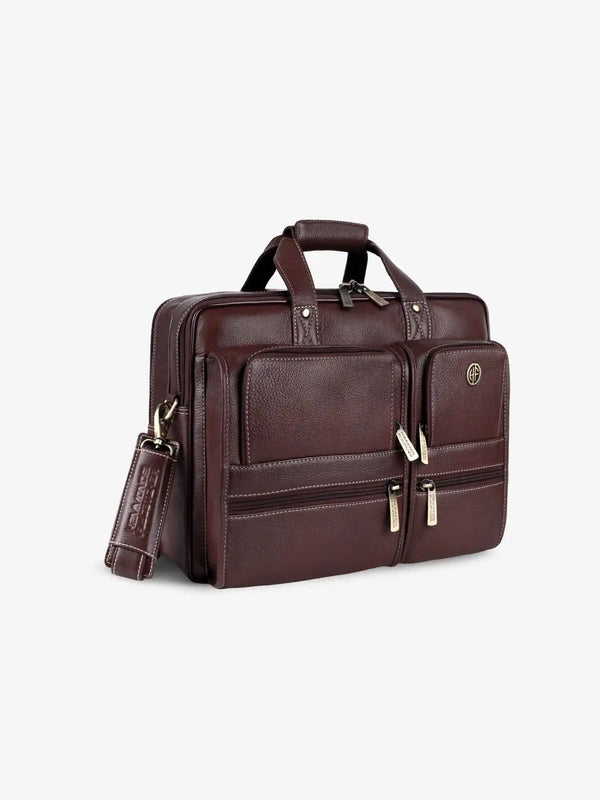Genuine Leather Office Bag for Men - Fits Up to 15.6 Inch Laptop/MacBook