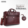 Laptop Bag for Men - Genuine Leather Office Bag with Multiple Compartments - Fits 14-15.6 Inch Laptop