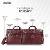 Laptop Bag for Men - Genuine Leather Office Bag with Multiple Compartments - Fits 14-15.6 Inch Laptop