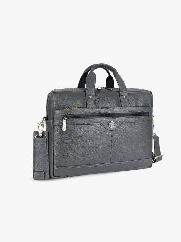 Laptop Bag for Men - Genuine Leather Office Bag with Multiple Compartments - Fits 14-15.6 Inch Laptop