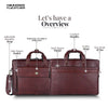 Genuine Leather Expandable Laptop Bag for Men with Adjustable Strap - Fits Upto 15.6" Laptop/MacBook- 1 Year Warranty
