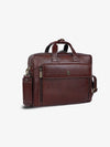 Genuine Leather Expandable Laptop Bag for Men with Adjustable Strap - Fits Upto 15.6