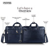 Genuine Leather Expandable Laptop Bag for Men with Adjustable Strap - Fits Upto 15.6" Laptop/MacBook- 1 Year Warranty