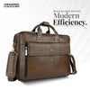 Genuine Leather Expandable Laptop Bag for Men with Adjustable Strap - Fits Upto 15.6" Laptop/MacBook- 1 Year Warranty