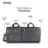 Genuine Leather Expandable Laptop Bag for Men with Adjustable Strap - Fits Upto 15.6" Laptop/MacBook- 1 Year Warranty