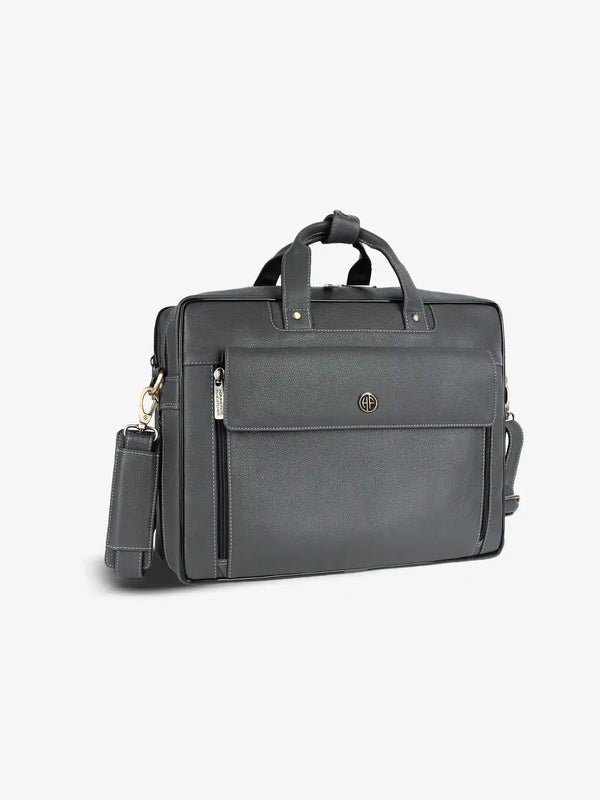 Genuine Leather Expandable Laptop Bag for Men with Adjustable Strap - Fits Upto 15.6" Laptop/MacBook- 1 Year Warranty
