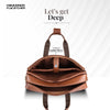 Genuine Leather Expandable Laptop Bag for Men with Adjustable Strap - Fits Upto 15.6" Laptop/MacBook- 1 Year Warranty