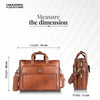 Genuine Leather Expandable Laptop Bag for Men with Adjustable Strap - Fits Upto 15.6" Laptop/MacBook- 1 Year Warranty