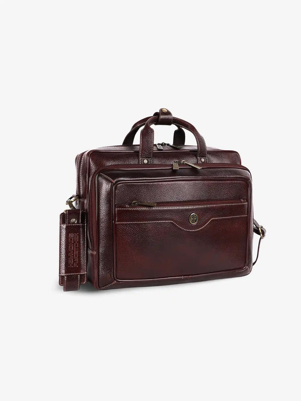 Laptop Bag for Men - Genuine Leather - Fits Upto 15.6 Inch Laptop