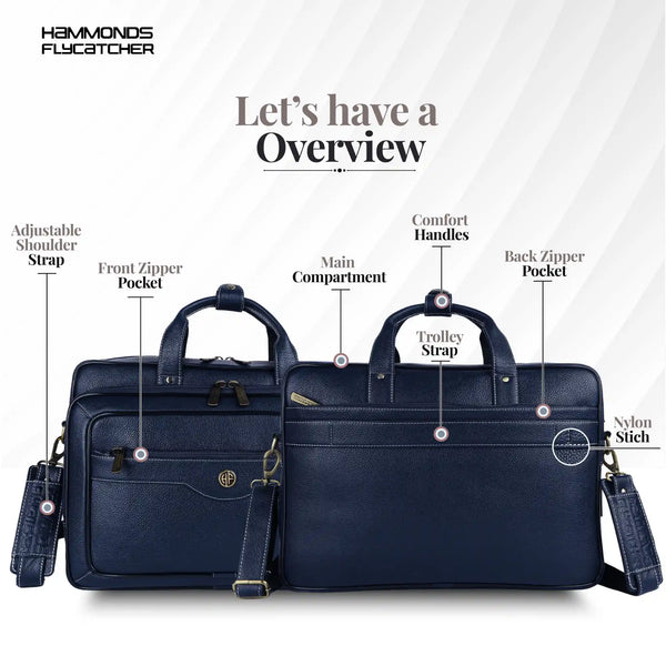 Laptop Bag for Men - Genuine Leather - Fits Upto 15.6 Inch Laptop