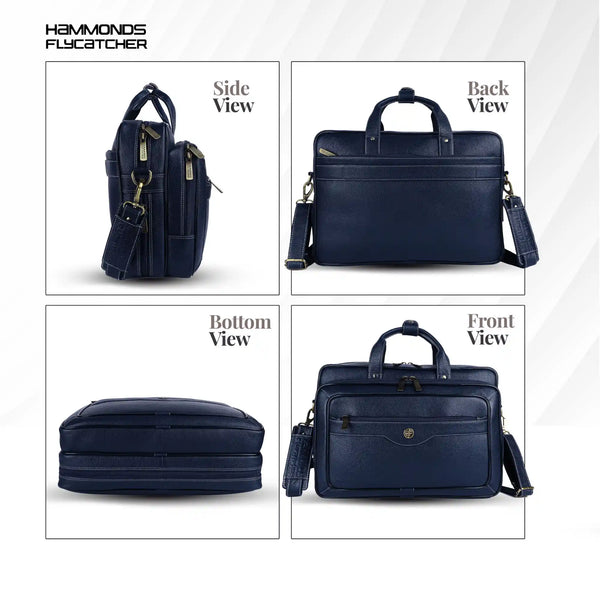 Laptop Bag for Men - Genuine Leather - Fits Upto 15.6 Inch Laptop