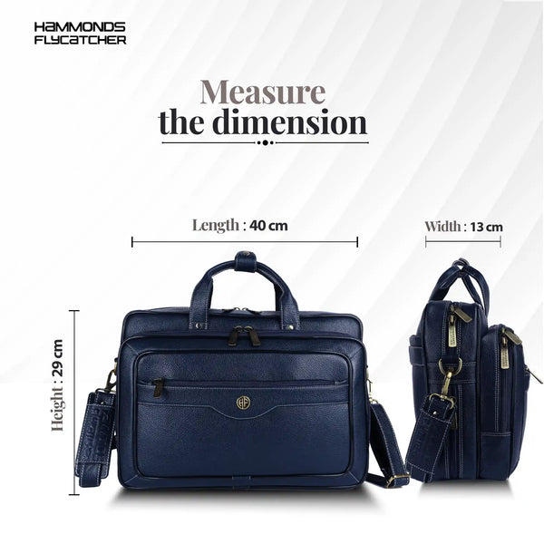 Laptop Bag for Men - Genuine Leather - Fits Upto 15.6 Inch Laptop
