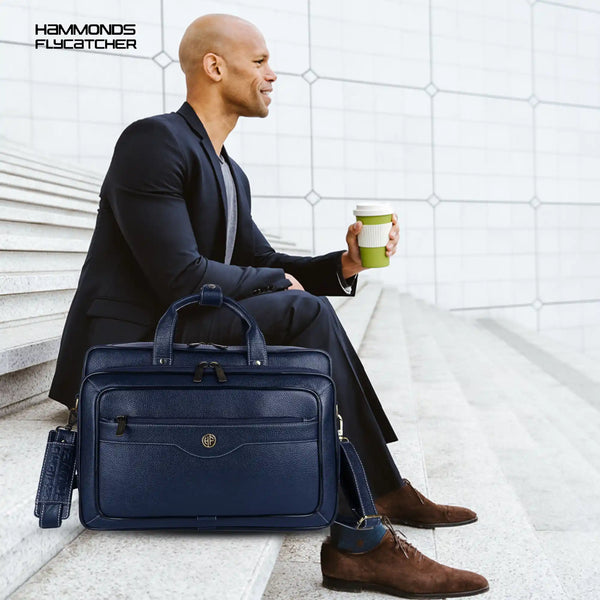 Laptop Bag for Men - Genuine Leather - Fits Upto 15.6 Inch Laptop