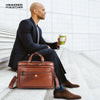 Laptop Bag for Men - Genuine Leather - Fits Upto 15.6 Inch Laptop