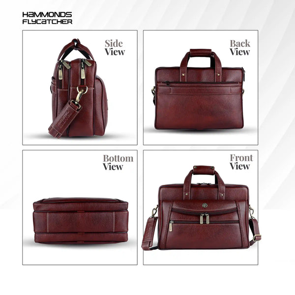 Laptop Messenger Bag For Men - Ideal for Office and Travel - Fits 14-15.6 inch Laptop - 1 Year Warranty