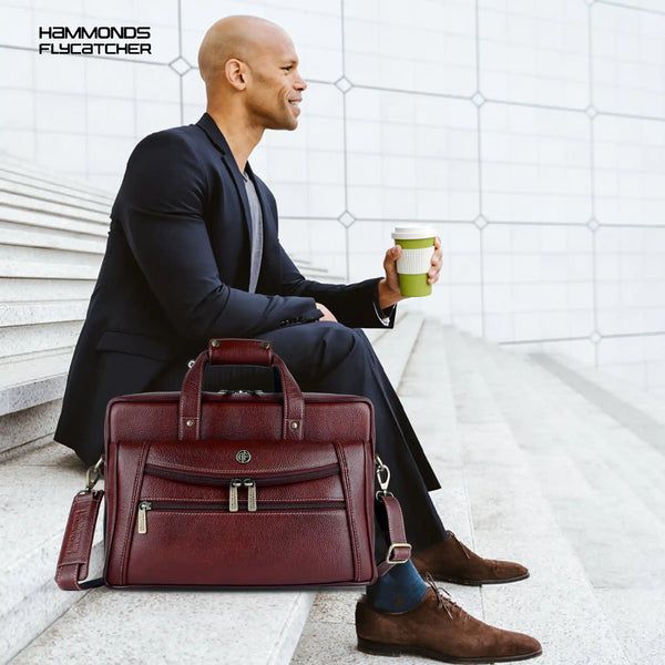 Laptop Messenger Bag For Men - Ideal for Office and Travel - Fits 14-15.6 inch Laptop - 1 Year Warranty