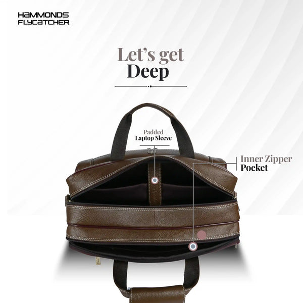 Laptop Messenger Bag For Men - Ideal for Office and Travel - Fits 14-15.6 inch Laptop - 1 Year Warranty
