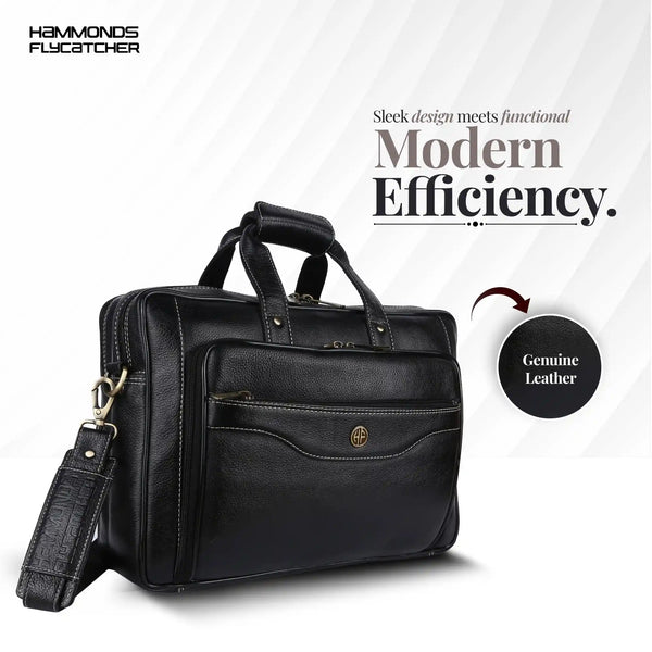 Leather Office Laptop Bags For Mens - Fits Up to 15.6-inch Laptop/MacBook - 1 Year Warranty Included