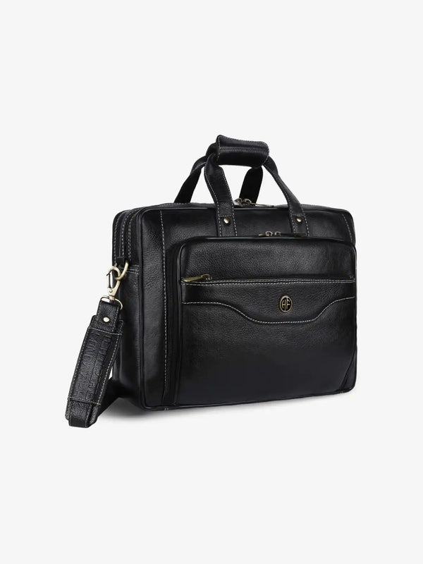 Leather Office Laptop Bags For Mens - Fits Up to 15.6-inch Laptop/MacBook - 1 Year Warranty Included