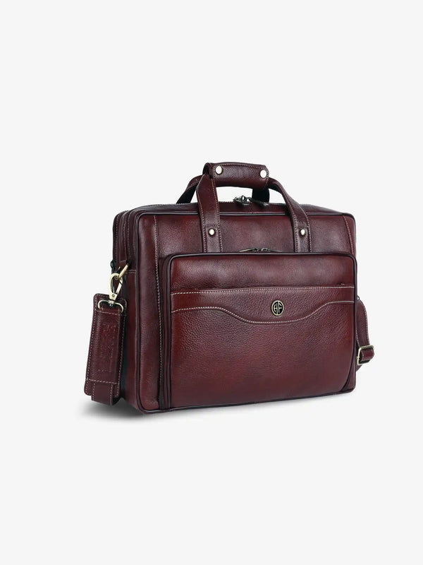 Leather Office Laptop Bags For Mens - Fits Up to 15.6-inch Laptop/MacBook - 1 Year Warranty Included