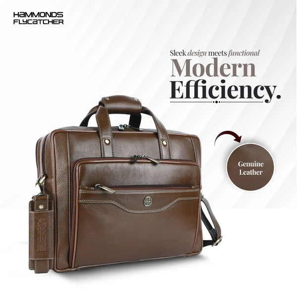 Leather Office Laptop Bags For Mens - Fits Up to 15.6-inch Laptop/MacBook - 1 Year Warranty Included