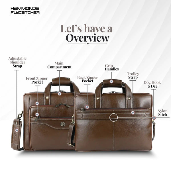 Leather Office Laptop Bags For Mens - Fits Up to 15.6-inch Laptop/MacBook - 1 Year Warranty Included