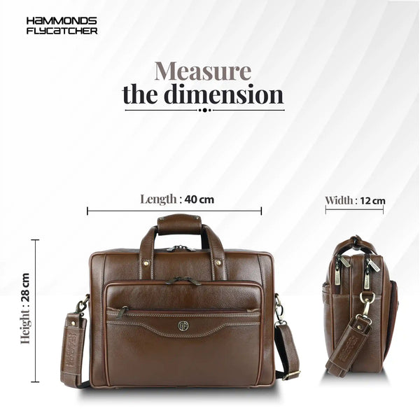 Leather Office Laptop Bags For Mens - Fits Up to 15.6-inch Laptop/MacBook - 1 Year Warranty Included