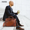 Leather Office Laptop Bags For Mens - Fits Up to 15.6-inch Laptop/MacBook - 1 Year Warranty Included