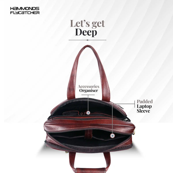 Office Laptop Bag For Men - Adjustable & Removal Strap - Multiple Compartment - Fits Upto 15.6" Laptop/MacBook