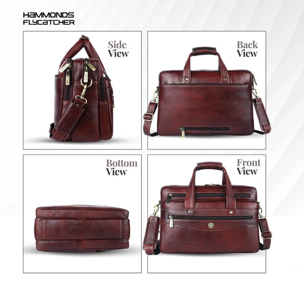 Office Laptop Bag For Men - Adjustable & Removal Strap - Multiple Compartment - Fits Upto 15.6" Laptop/MacBook