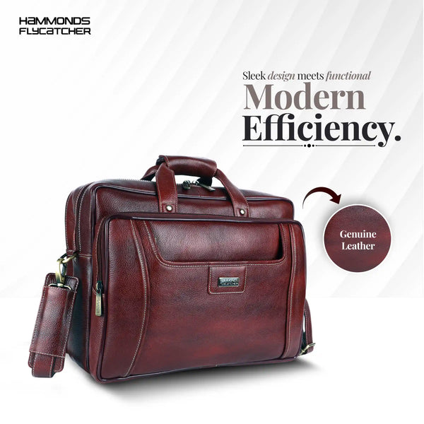 Leather office side bag For Laptop - Laptop Bag for 14-15.6 Inch Laptop/MacBook - 1 Year Warranty
