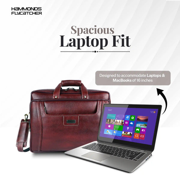 Leather office side bag For Laptop - Laptop Bag for 14-15.6 Inch Laptop/MacBook - 1 Year Warranty