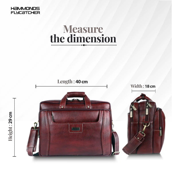 Leather office side bag For Laptop - Laptop Bag for 14-15.6 Inch Laptop/MacBook - 1 Year Warranty