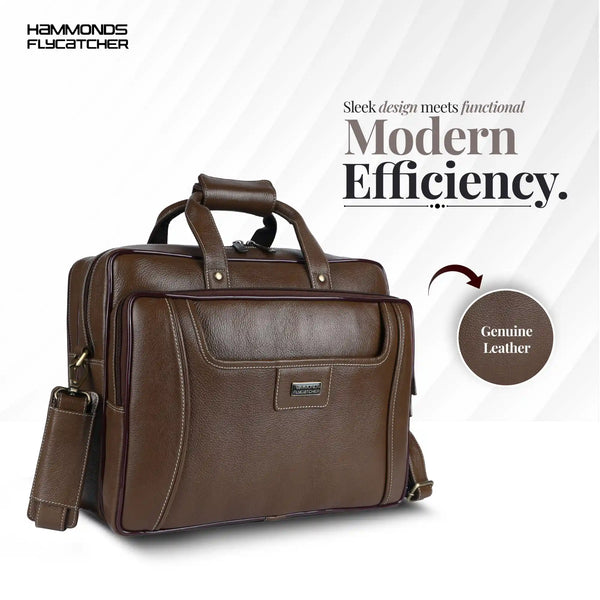 Leather office side bag For Laptop - Laptop Bag for 14-15.6 Inch Laptop/MacBook - 1 Year Warranty