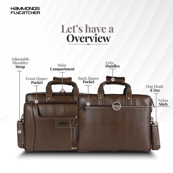 Leather office side bag For Laptop - Laptop Bag for 14-15.6 Inch Laptop/MacBook - 1 Year Warranty