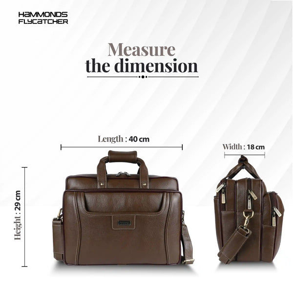Leather office side bag For Laptop - Laptop Bag for 14-15.6 Inch Laptop/MacBook - 1 Year Warranty