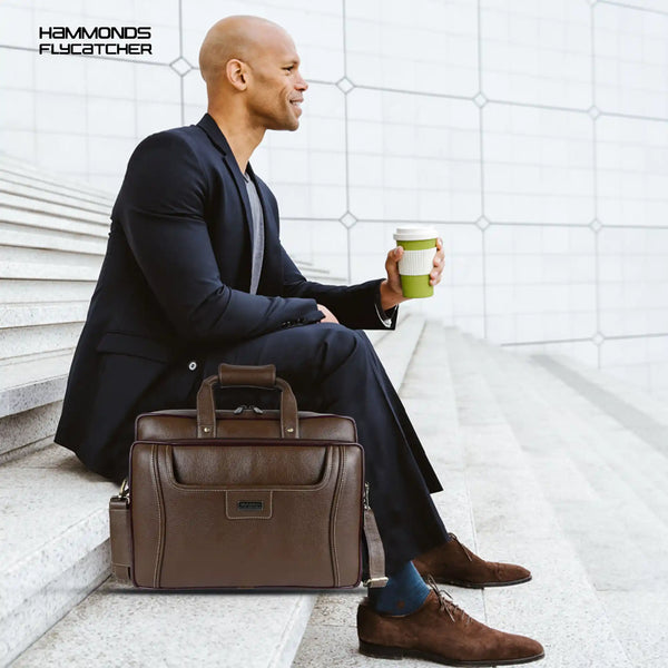 Leather office side bag For Laptop - Laptop Bag for 14-15.6 Inch Laptop/MacBook - 1 Year Warranty