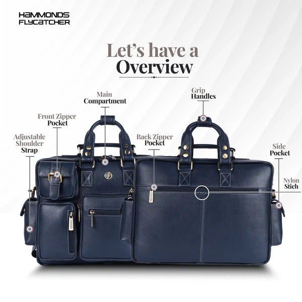 Premium Laptop Bag for Men - Office & Regulars Use - Genuine Leather - Fits for 14-15.6 Inch Laptops