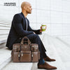 Premium Laptop Bag for Men - Office & Regulars Use - Genuine Leather - Fits for 14-15.6 Inch Laptops