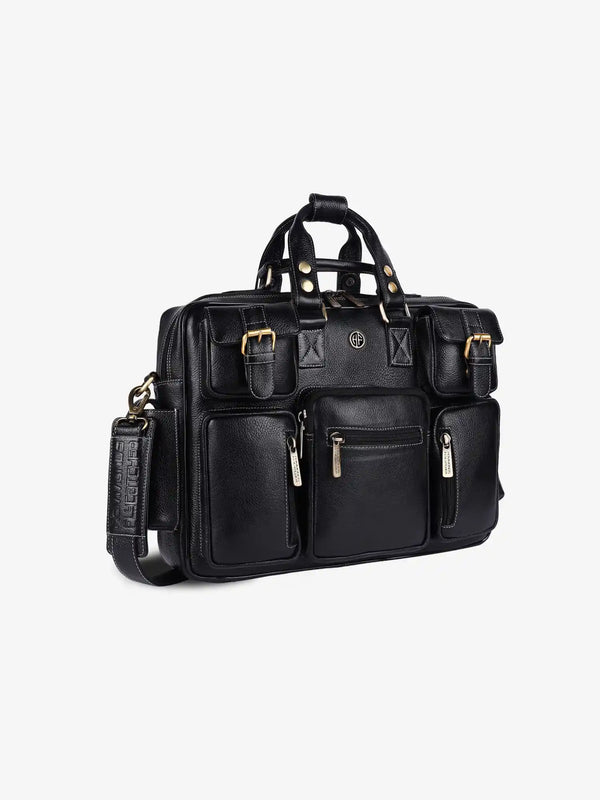 Premium Laptop Bag for Men - Office & Regulars Use - Genuine Leather - Fits for 14-15.6 Inch Laptops