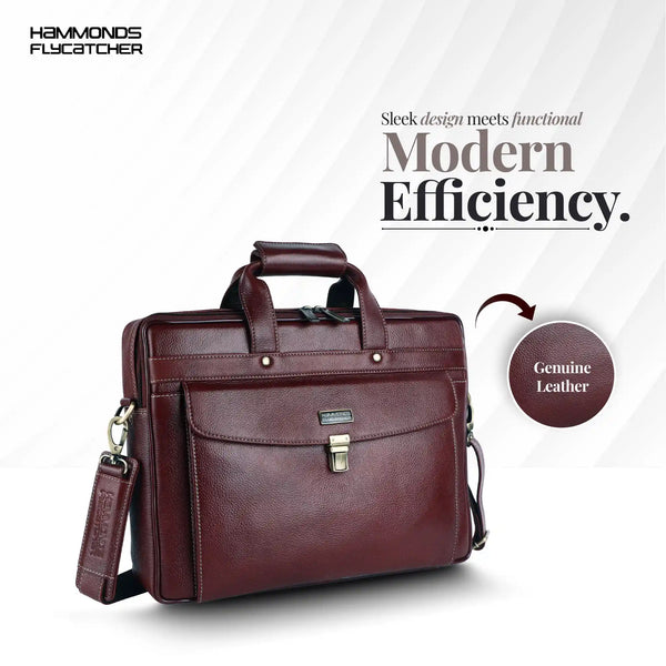 Genuine Leather Laptop Messenger Bag For Men - It Comes With 1 Year Warranty