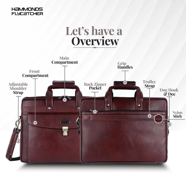Genuine Leather Laptop Messenger Bag For Men - It Comes With 1 Year Warranty