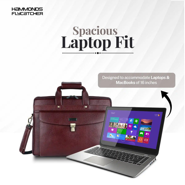 Genuine Leather Laptop Messenger Bag For Men - It Comes With 1 Year Warranty