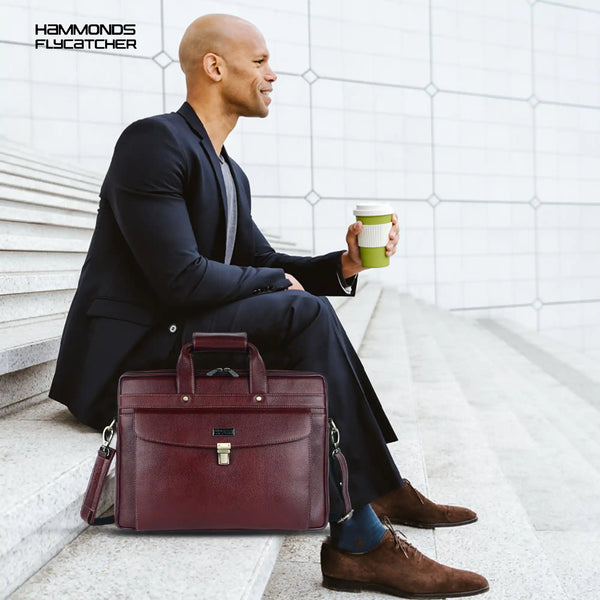 Genuine Leather Laptop Messenger Bag For Men - It Comes With 1 Year Warranty