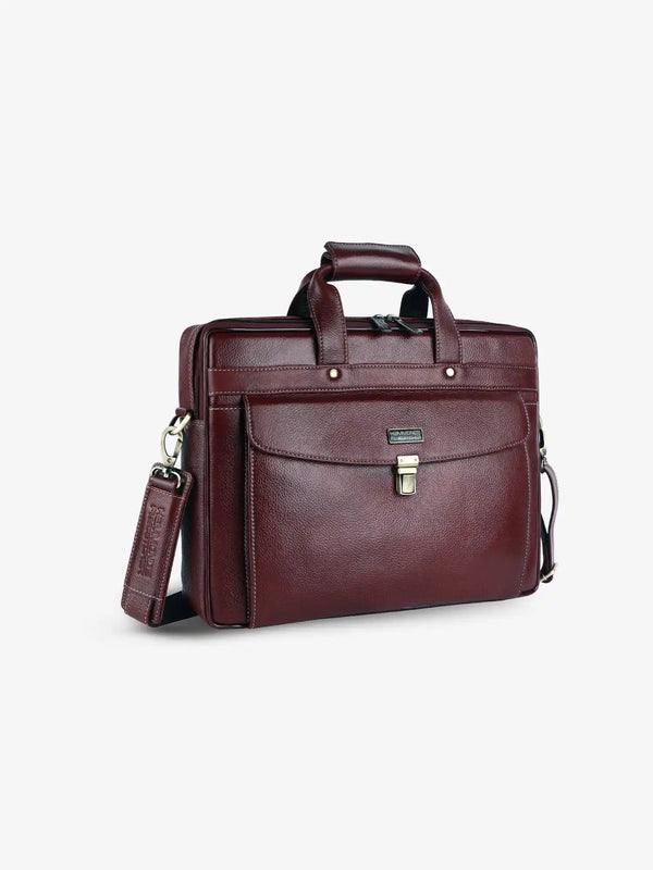 Genuine Leather Laptop Messenger Bag For Men - It Comes With 1 Year Warranty
