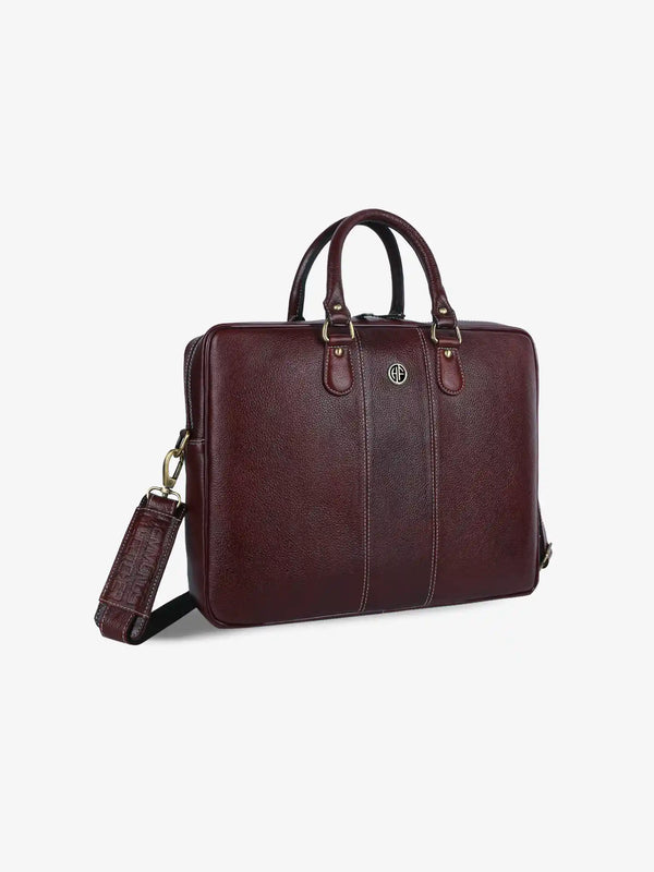 Laptop Shoulder Bag for Men- Genuine Leather Bag With Multiple Compartments- 1 Year Warranty
