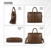 Laptop Shoulder Bag for Men- Genuine Leather Bag With Multiple Compartments- 1 Year Warranty